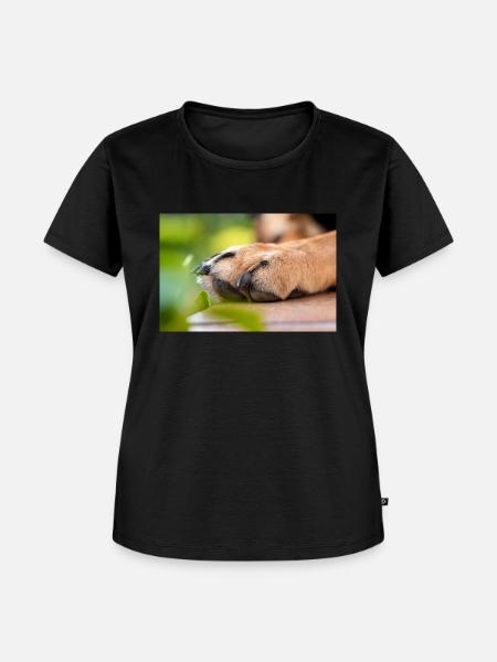 Hundepfote - Frauen Premium Bio T-Shirt - Schwarz