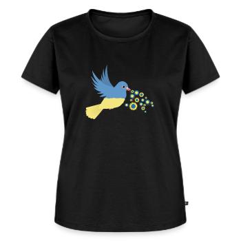 Paix pour l’Ukraine - T-shirt Premium bio Femme - noir - Devant - Selfina (174cm)