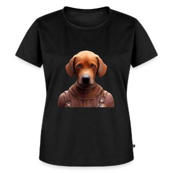 Rhodesian Ridgeback Hund - Rhodesian Ridgeback - Frauen Premium Bio T-Shirt - Schwarz - Vorne - Selfina (174cm)