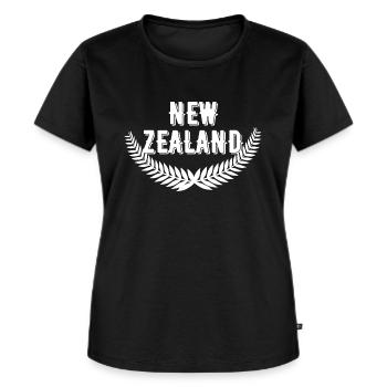 Neuseeland - Frauen Premium Bio T-Shirt - Schwarz - Vorne - Selfina (174cm)
