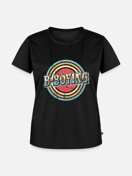 B-Boying Breakdance Retro - Frauen Premium Bio T-Shirt - Schwarz