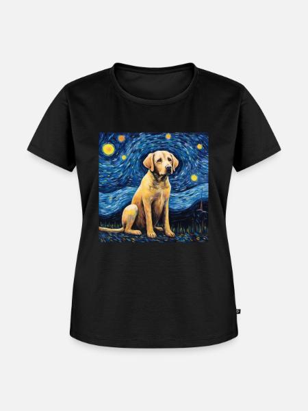 Labrador Sternennacht - Frauen Premium Bio T-Shirt - Schwarz