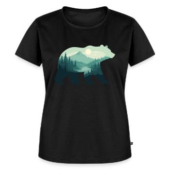 Bear Nature - Frauen Premium Bio T-Shirt - Schwarz - Vorne - Selfina (174cm)