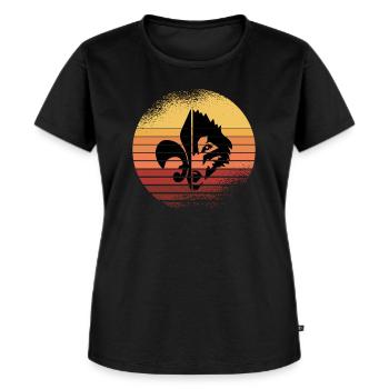 Pfadfinder Vintage Retro Wolf - Frauen Premium Bio T-Shirt - Schwarz - Vorne - Selfina (174cm)