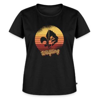 Wölfling Pfadfinder Retro Lilie für Wölflinge - Frauen Premium Bio T-Shirt - Schwarz - Vorne - Selfina (174cm)
