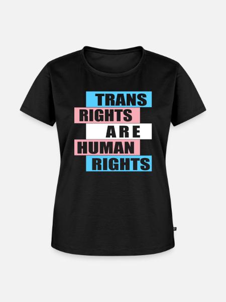 Trans Rights are Human Rights - Frauen Premium Bio T-Shirt - Schwarz