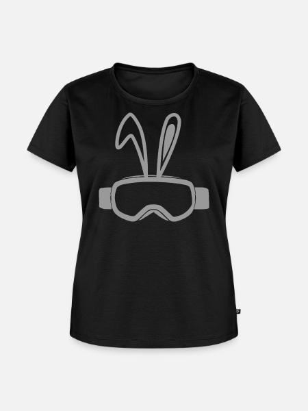 Skihase - Frauen Premium Bio T-Shirt - Schwarz
