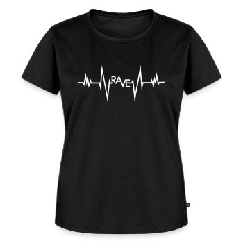 RAVE ECG HEARTBEAT PULS TECHNO GIFT - Women's Premium Organic T-shirt - black - Front - Selfina (174cm)