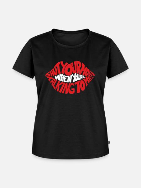 Mund zu - Frauen Premium Bio T-Shirt - Schwarz