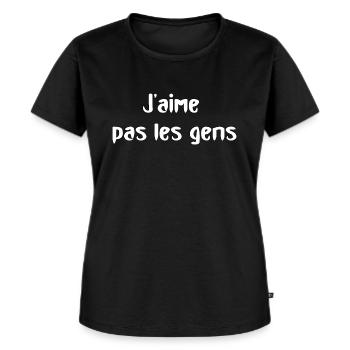 J'aime pas les gens... - T-shirt Premium bio Femme - noir - Devant - Selfina (174cm)