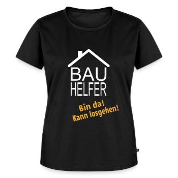 Bauhelfer bin da kann Losgehen - Frauen Premium Bio T-Shirt - Schwarz - Vorne - Selfina (174cm)