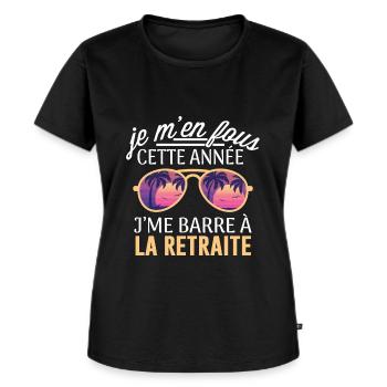 J'me barre à la retraite - Futur Retraité Cadeau - T-shirt Premium bio Femme - noir - Devant - Selfina (174cm)