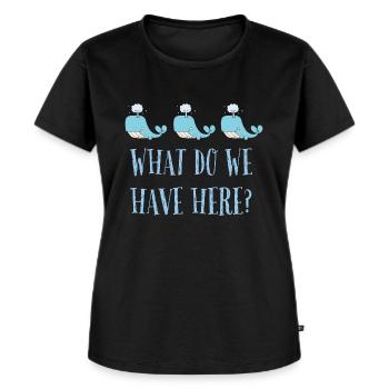 Wal Wal Wal Wal, was haben wir denn hier... - Frauen Premium Bio T-Shirt - Schwarz - Vorne - Selfina (174cm)