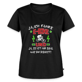 Ebike -Ja, ich fahre ebike, mir egal was du denkst - Frauen Premium Bio T-Shirt - Schwarz - Vorne - Selfina (174cm)
