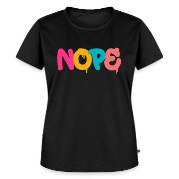 Nope - Einfach mal Nein sagen! - Frauen Premium Bio T-Shirt - Schwarz - Vorne - Selfina (174cm)