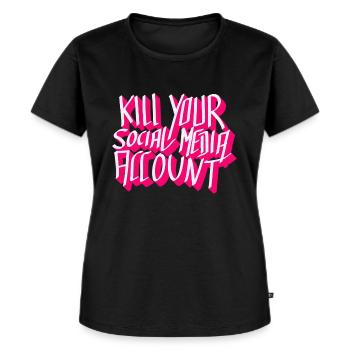 Social media suckz - Women's Premium Organic T-shirt - black - Front - Selfina (174cm)