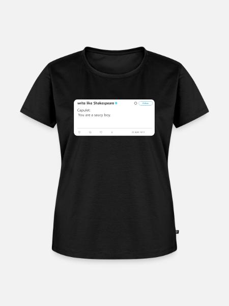 Funny Shakespeare Tweet - Frauen Premium Bio T-Shirt - Schwarz