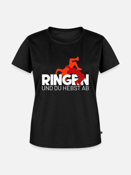 RINGEN und du hebst ab - Frauen Premium Bio T-Shirt - Schwarz