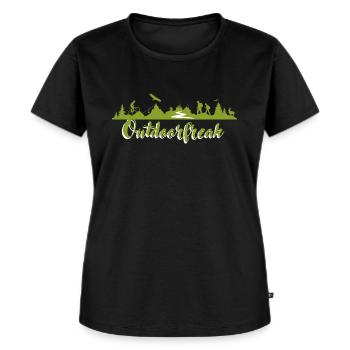 Outdoor freak - Frauen Premium Bio T-Shirt - Schwarz - Vorne - Selfina (174cm)