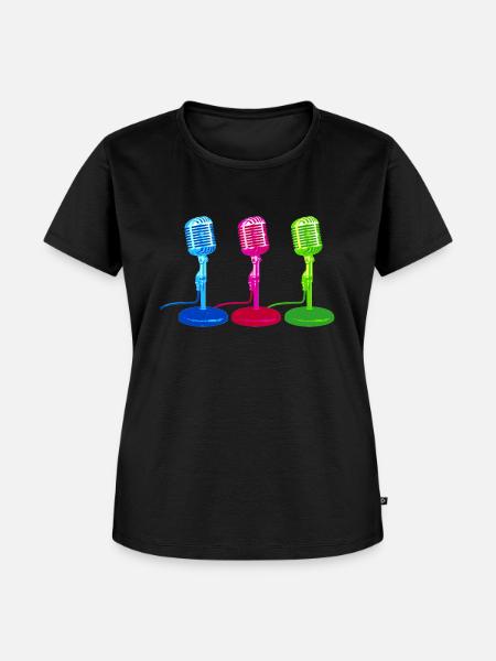 Microphone Mikrofon Retro Nostalgie - Frauen Premium Bio T-Shirt - Schwarz