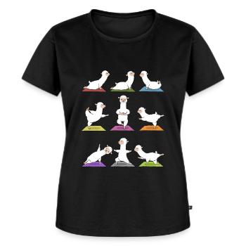 Yoga Alpaka Meditation Yogi Namaste Geschenk - Frauen Premium Bio T-Shirt - Schwarz - Vorne - Selfina (174cm)