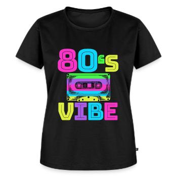 80s Vibe - Retro Vintage 80s Music Gift - Premium økologisk T-shirt til kvinder - sort - Foran - Selfina (174cm)