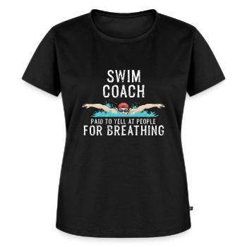Svømmeinstruktør svømmetræner gave svømmer - Premium økologisk T-shirt til kvinder - sort - Foran - Selfina (174cm)