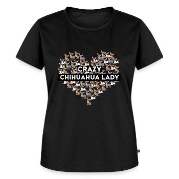 Crazy Chihuahua Lady Lustiges Chihuahua Geschenk - Frauen Premium Bio T-Shirt - Schwarz - Vorne - Selfina (174cm)
