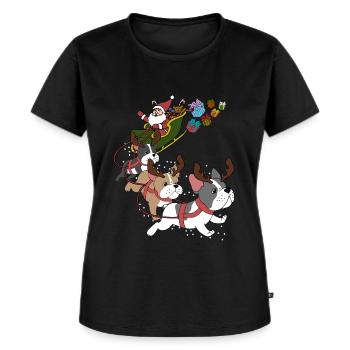 Fransk bulldog jul - Premium økologisk T-shirt til kvinder - sort - Foran - Selfina (174cm)
