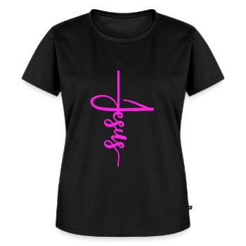 Jesus - Frauen Premium Bio T-Shirt - Schwarz - Vorne - Selfina (174cm)