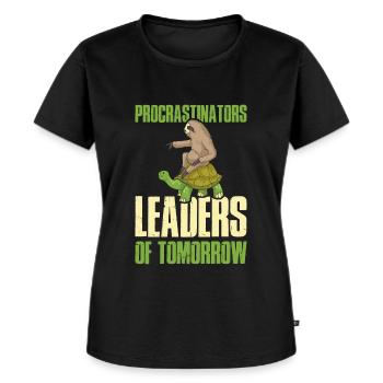 Procrastinators Leaders Prokrastination Geschenk - Frauen Premium Bio T-Shirt - Schwarz - Vorne - Selfina (174cm)