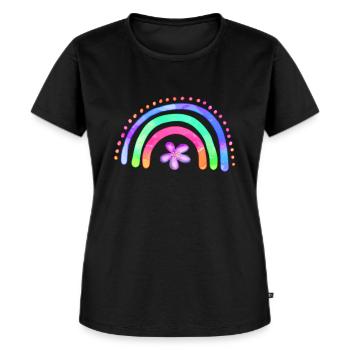 Regenbogen - Frauen Premium Bio T-Shirt - Schwarz - Vorne - Selfina (174cm)