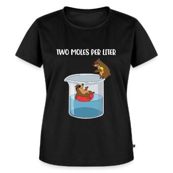 Two Moles Per Liter Chemie Geschenk - Frauen Premium Bio T-Shirt - Schwarz - Vorne - Selfina (174cm)
