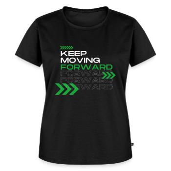 Keep Moving Forward - Frauen Premium Bio T-Shirt - Schwarz - Vorne - Selfina (174cm)