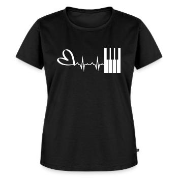 Klavier Musik - Frauen Premium Bio T-Shirt - Schwarz - Vorne - Selfina (174cm)