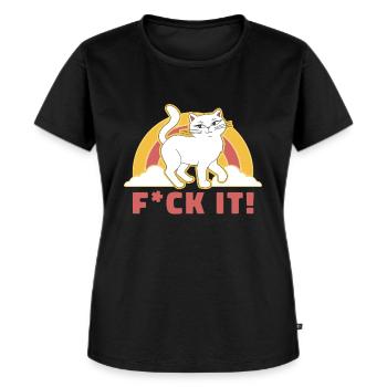 Scheiß drauf - Frauen Premium Bio T-Shirt - Schwarz - Vorne - Selfina (174cm)