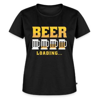 BEER LOADING - Frauen Premium Bio T-Shirt - Schwarz - Vorne - Selfina (174cm)