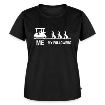 Mig og mine tilhængere Golfspiller Golfspieler - Premium økologisk T-shirt til kvinder - sort - Foran - Selfina (174cm)