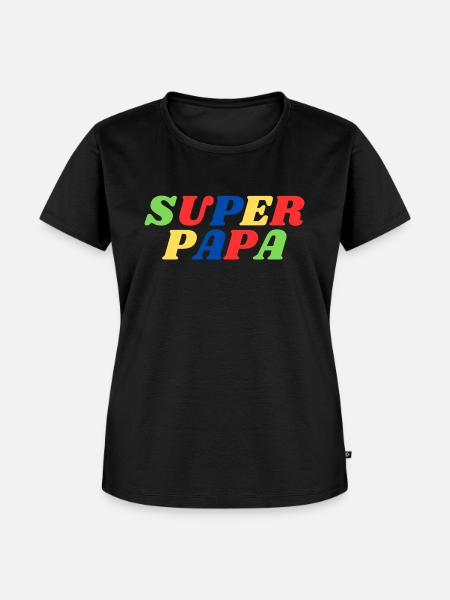 Super Papa - Frauen Premium Bio T-Shirt - Schwarz