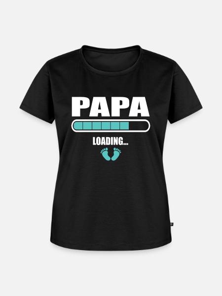 Papa loading - Frauen Premium Bio T-Shirt - Schwarz