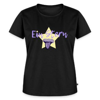 Ein Stern in lila - Frauen Premium Bio T-Shirt - Schwarz - Vorne - Selfina (174cm)