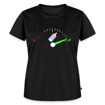 Baby Flasche Tacho bin voll - Frauen Premium Bio T-Shirt - Schwarz - Vorne - Selfina (174cm)