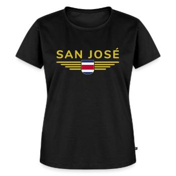 San José T-Shirt – Costa Rica Vibes - Women's Premium Organic T-shirt - black - Front - Selfina (174cm)
