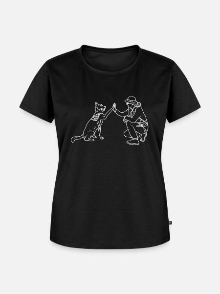 Hund High Five - Frauen Premium Bio T-Shirt - Schwarz