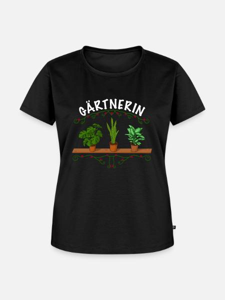 Gärtnerin Pflanzen - Frauen Premium Bio T-Shirt - Schwarz