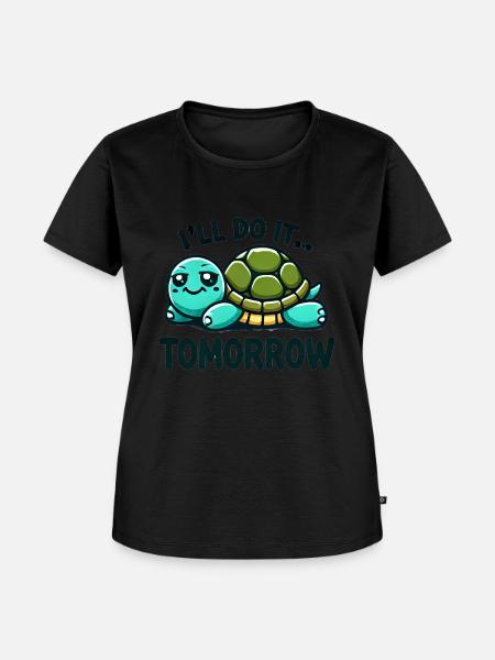 Entspannte Schildkrötte - Frauen Premium Bio T-Shirt - Schwarz