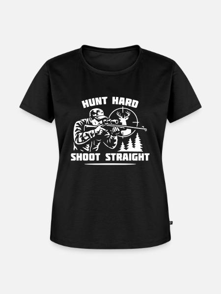 Jage hart schießen straight_W - Frauen Premium Bio T-Shirt - Schwarz