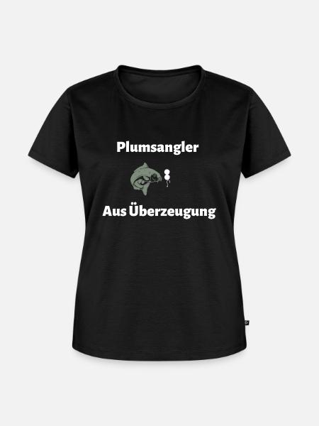 Plumsangler aus Überzeugung - Frauen Premium Bio T-Shirt - Schwarz
