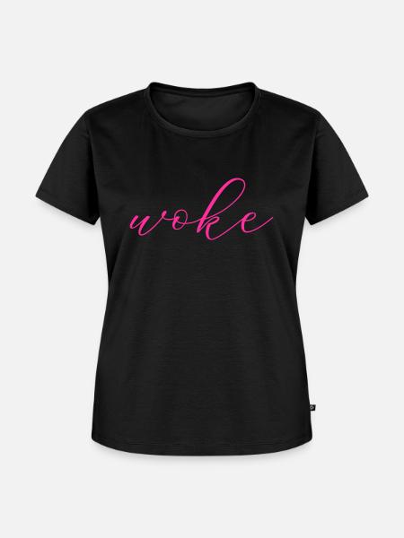 Selbstironischer Spruch: WOKE - Frauen Premium Bio T-Shirt - Schwarz