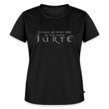 Dunkler nur meine Jurte - XXL - Frauen Premium Bio T-Shirt - Schwarz - Vorne - Selfina (174cm)